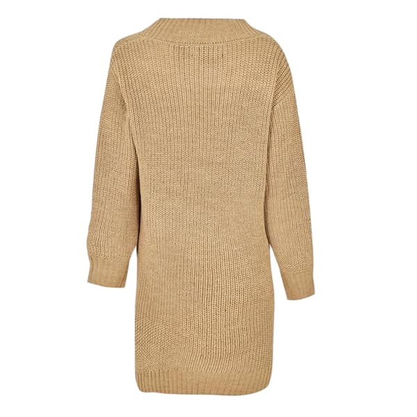 Threadbare Dam Adeline Grovstickad Tröjklänning 14 U Stone 14 UK