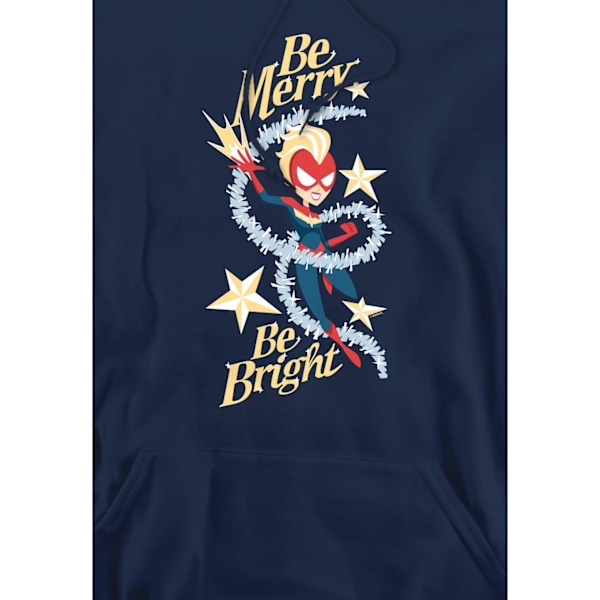 Captain Marvel Herr Be Merry Be Bright Hoodie XL Marinblå Navy XL