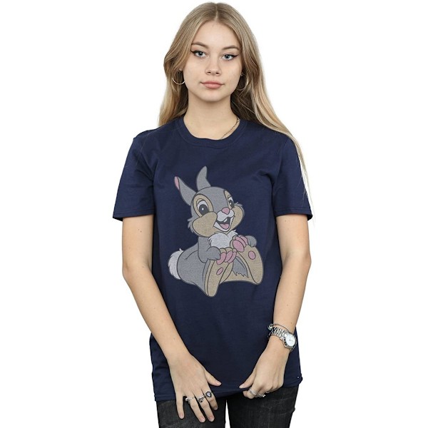 Bambi Dam/Dam Classic Thumper Bomull Boyfriend T-shirt 3X Navy Blue 3XL