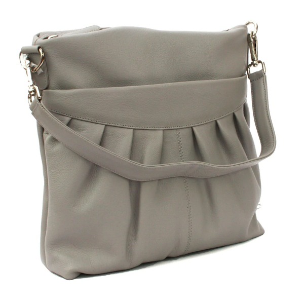 Eastern Counties Leather Dam/Damer Leona Ruched Läder Handväska Light Grey One Size