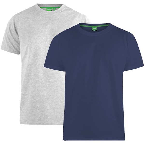 Duke Herr T-shirt D555 Fenton Kingsize (2-pack) 2XL Marinblå/Grå Navy/Grey 2XL