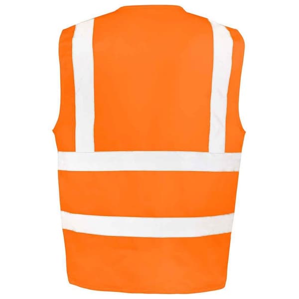 SAFE-GUARD by Result Herr Polycotton Heavy Duty Rail Hi-Vis Väst Fluorescent Orange M