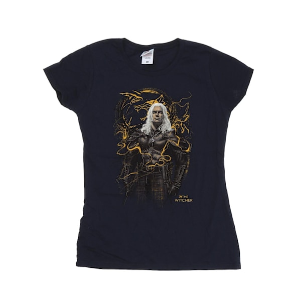 Netflix Dam/Dam The Witcher Smoking Wolf Bomull T-shirt S Navy Blue S