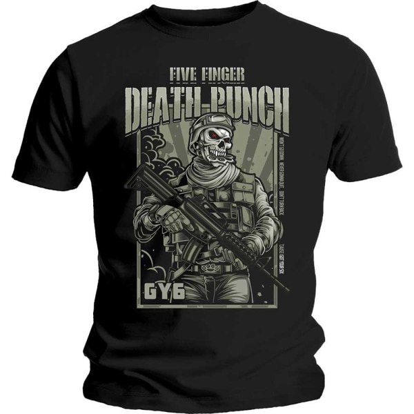 Five Finger Death Punch Unisex Vuxen War Soldier T-Shirt S Blac Black S