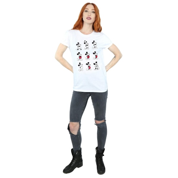 Disney Dam/Damer Mickey Mouse Evolution Bomull Boyfriend T- White M