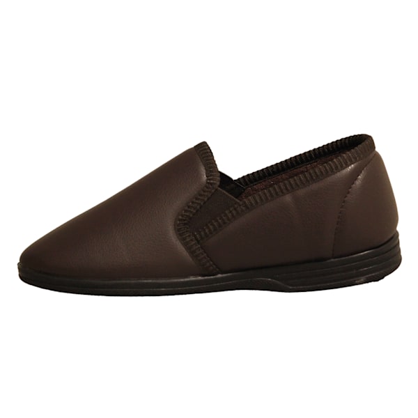 Zedzzz herr Ivor Grain Upper Twin Gusset tofflor 7 UK brun Brown 7 UK
