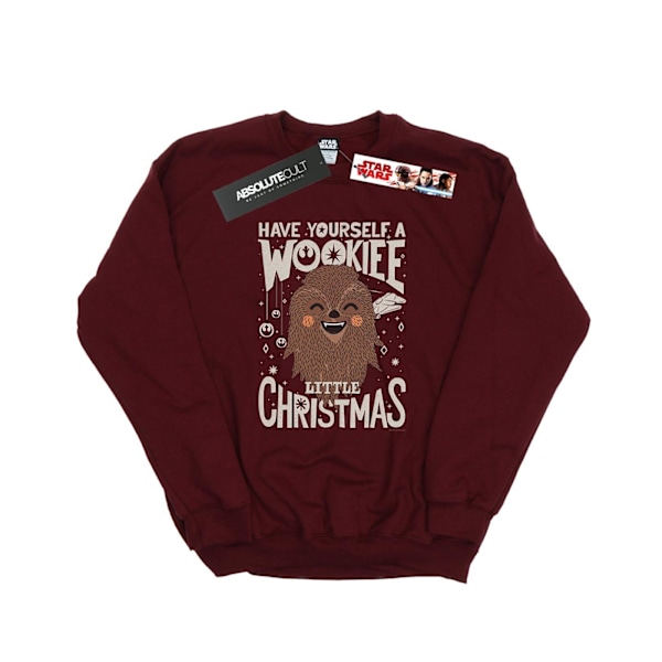 Star Wars Wookiee Little Christmas Sweatshirt XXL Burgundy för män Burgundy XXL