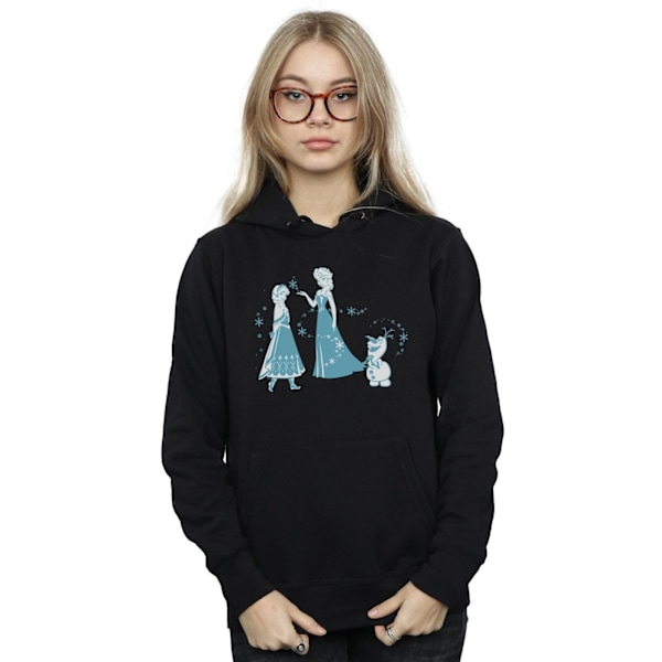 Disney Dam/Kvinnor Frozen Magic Snowflakes Hoodie M Svart Black M