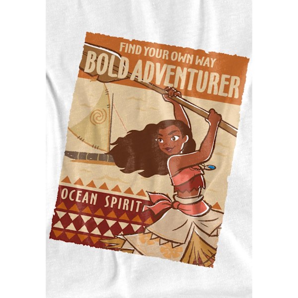 Moana Barn/Flickor Djärv Äventyrare T-shirt 7-8 År Vit White 7-8 Years