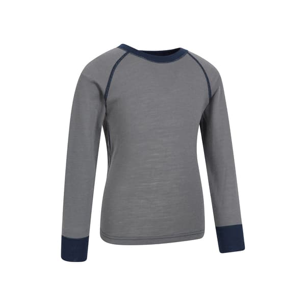 Mountain Warehouse Barn/Barn Merino II Rund Hals Baslager Grey 9-10 Years