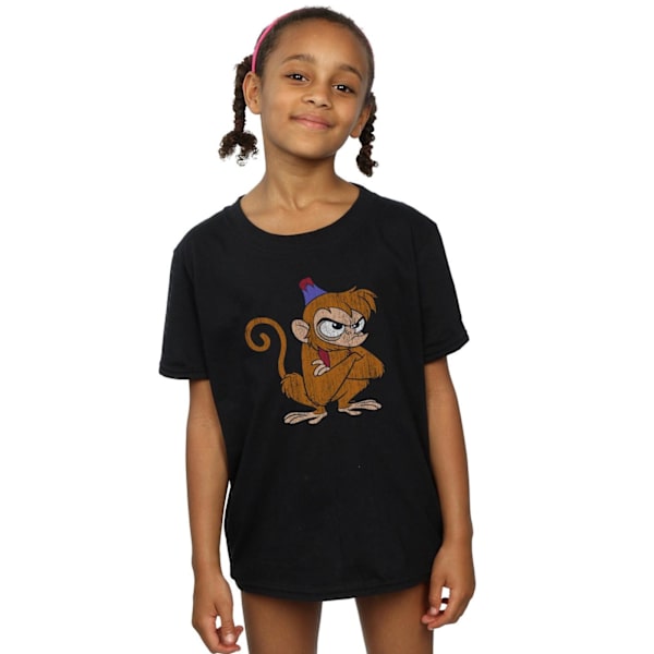 Disney Girls Aladdin Classic Angry Abu Bomull T-shirt 7-8 år Black 7-8 Years