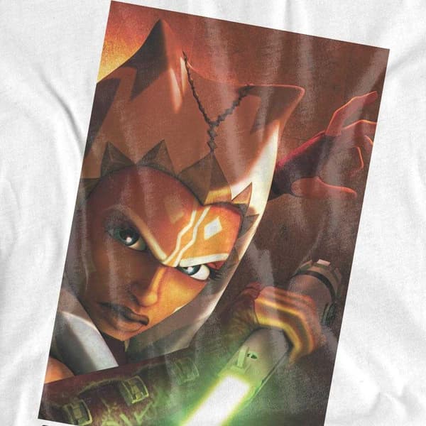 Star Wars: Ahsoka Dam T-shirt med Panel M Vit White M