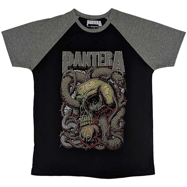 Pantera Unisex Serpent Skull Bomull Raglan T-shirt L Svart Black/Grey L