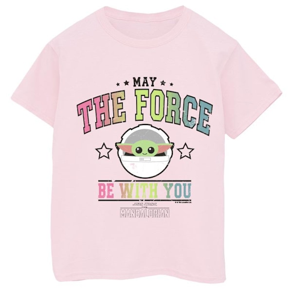 Star Wars Girls The Mandalorian The Force Collegiate Bomull T-S Baby Pink 5-6 Years