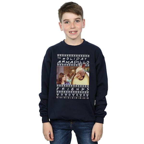 Friends Boys Fair Isle Holiday Armadillo Sweatshirt 7-8 år N Navy Blue 7-8 Years