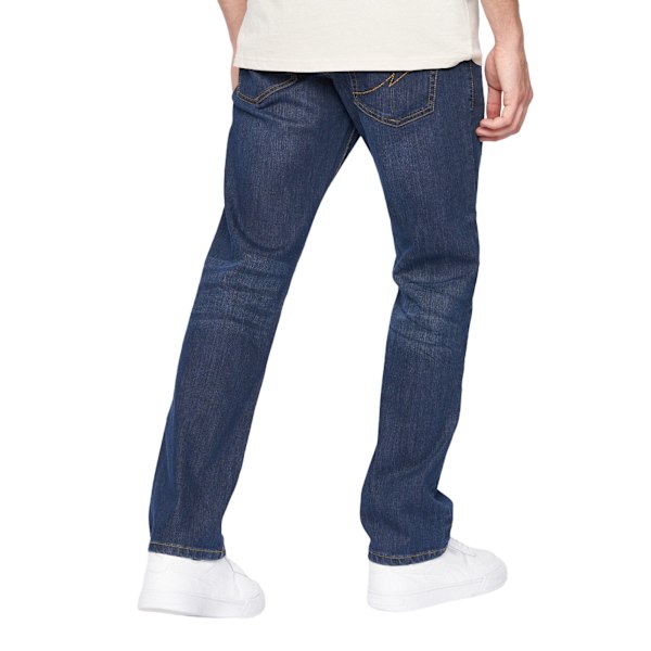 Crosshatch herr Bandol raka ben jeans 32L mörk tvätt Dark Wash 32L