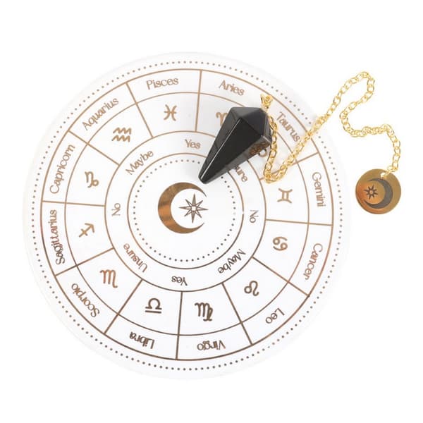 Something Different Astrologihjul Pendel Divinationskit Ett White/Black/Gold One Size