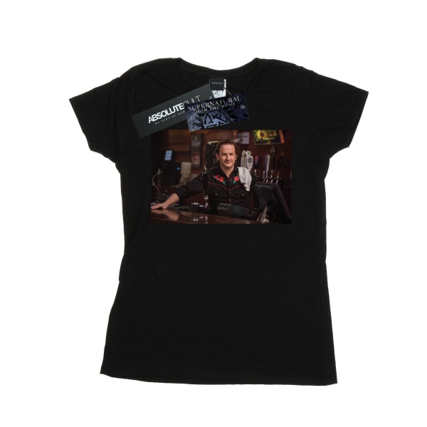 Supernatural Dam/Kvinnor Gabriel's Bar Bomull T-shirt M Svart Black M