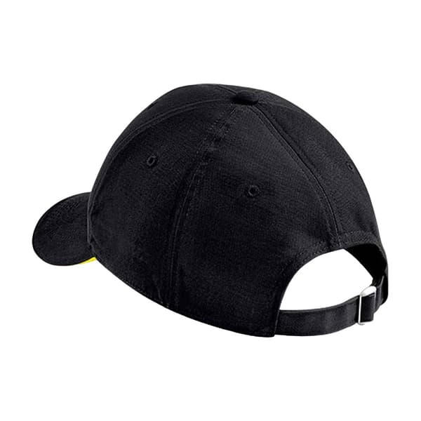 Beechfield Athleisure 6 Panel Baseballkeps En Storlek Svart/Gul Black/Yellow One Size