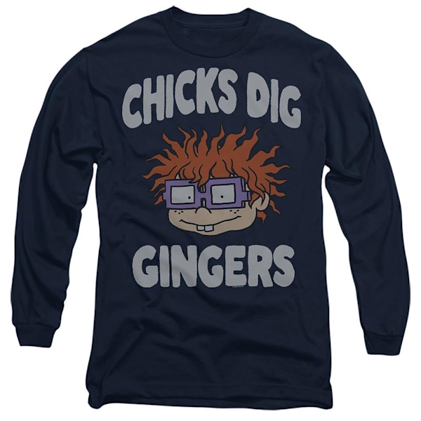 Rugrats Unisex Vuxen Chicks Dig Gingers T-Shirt S Marinblå Navy S