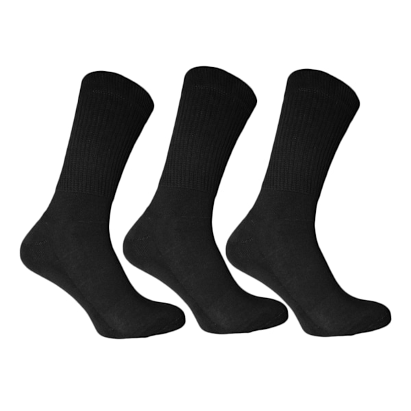 Simply Essentials Mens Big Foot Memory Cushioned Socks (Pack Of 3) Black 11-14 UK