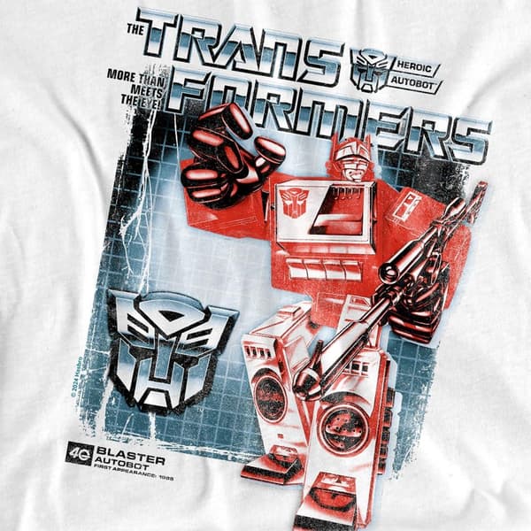 Transformers Herr Blaster Box 40-års T-shirt 4XL Vit White 4XL