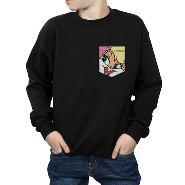 Looney Tunes Pojkar Lola Bunny Ansikte Faux Fick Sweatshirt 5-6 År Black 5-6 Years