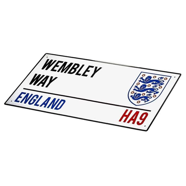 England FA Wembley Way Crest Gatunamnsskylt En Storlek Vit White One Size