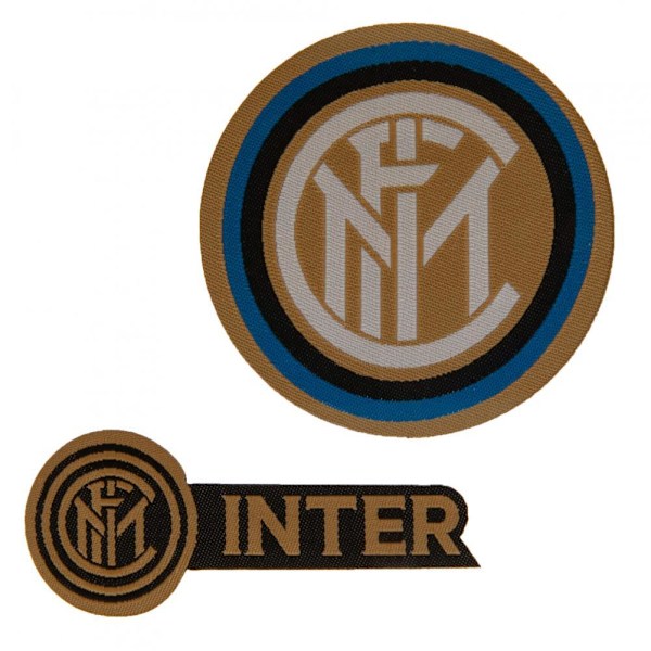 Inter Milan FC strykjärnspatch-set (2-pack) One Size Beige/Bla Beige/Black One Size