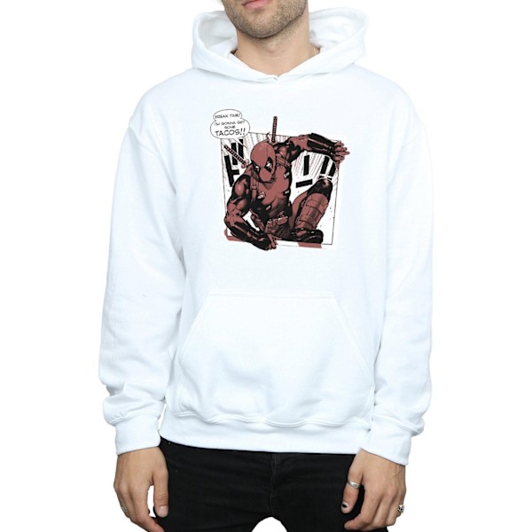 Marvel Deadpool Breaktime Tacos Hoodie M Vit White M