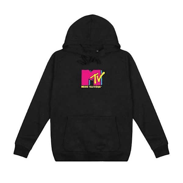 MTV Dam/Kvinnor Liten Logotyp Hoodie 12 UK Svart Black 12 UK