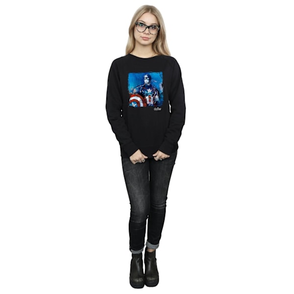 Marvel Dam/Kvinnor Captain America Art Sweatshirt XL Svart Black XL