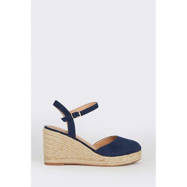 Dorothy Perkins Dam/Kvinnor Rumor Stängd Tå Bred Kilklack 6 UK Navy 6 UK