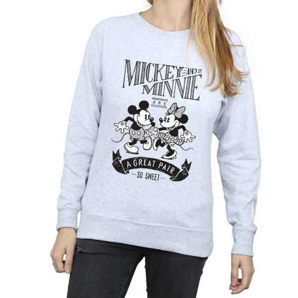 Disney Mickey och Minnie Mouse, dam/dam, fantastiskt par Sweatsh Heather Grey L