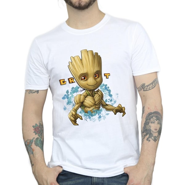 Guardians Of The Galaxy Herr Groot Blommor T-shirt 3XL Vit White 3XL