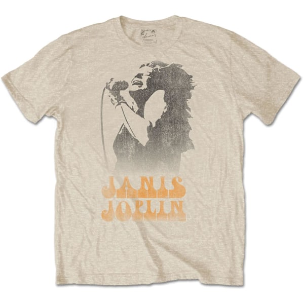 Janis Joplin Unisex Vuxen Working The Mic Bomull T-Shirt S Sand Sand S