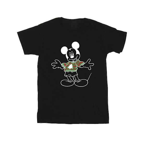 Disney Girls Mickey Mouse Jultröja Bomull T-shirt 3-4 år Black 3-4 Years