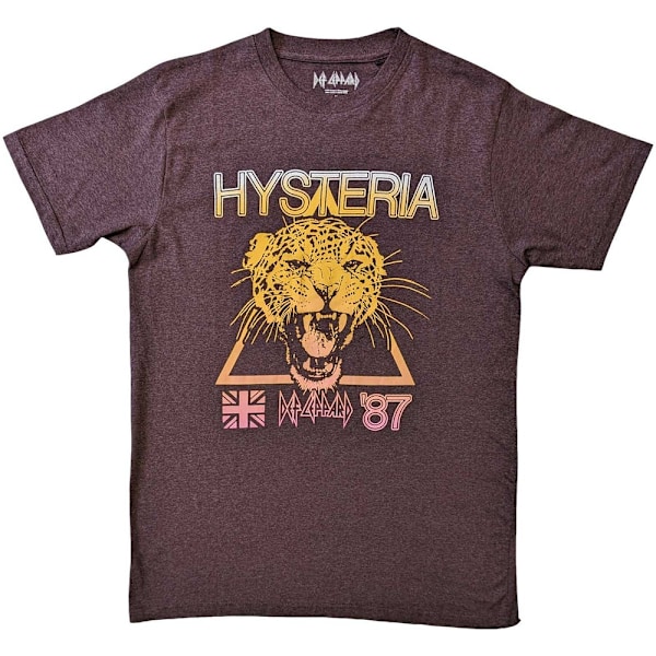 Def Leppard Unisex Vuxen Hysteria World Tour Baktryck T-shirt Brown M