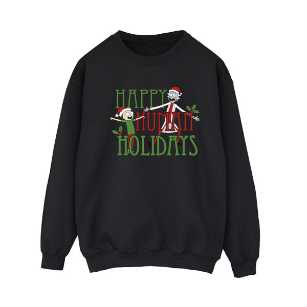 Rick And Morty Womens/Ladies Happy Human Holidays Sweatshirt XL Black XL
