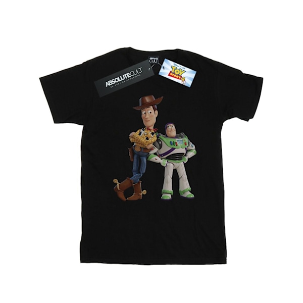 Disney Girls Toy Story Buzz And Woody Standing Bomull T-Shirt 9 Black 9-11 Years