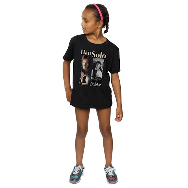 Star Wars Girls Han Solo 90-talsstil Bomull T-shirt 5-6 år Bla Black 5-6 Years
