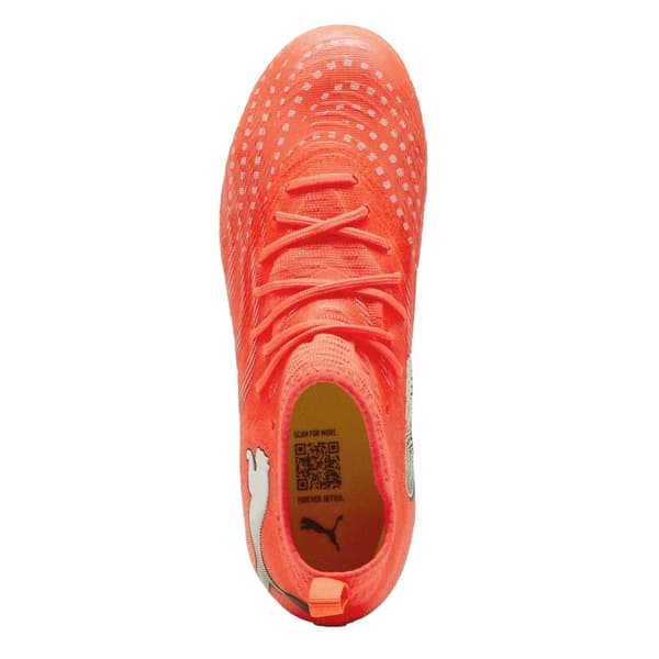 Puma Barn/Kids Future 9 Match Fotbollsskor för fast underlag 5 Red/Silver 5 UK
