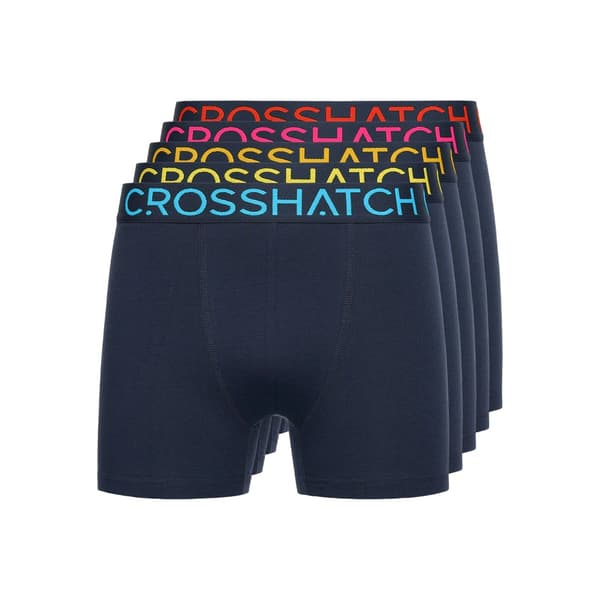 Crosshatch Chasma Boxershorts för män (5-pack) M Marinblå Navy M