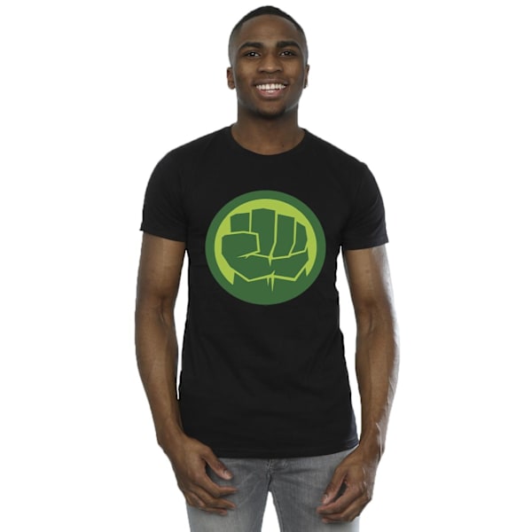 Marvel Herr Hulk Bröstlogotyp T-shirt L Svart Black L