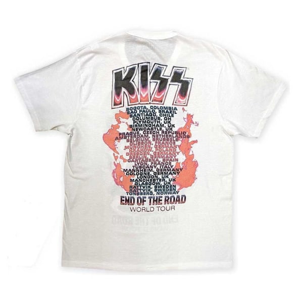 Kiss Unisex Adult End Of The Road Band Playing T-Shirt XL Vit White XL