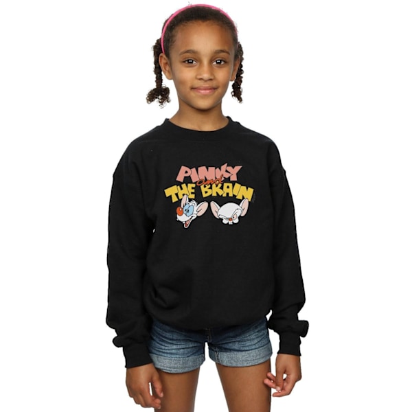 Animaniacs Girls Pinky And The Brain Heads Sweatshirt 9-11 År Black 9-11 Years