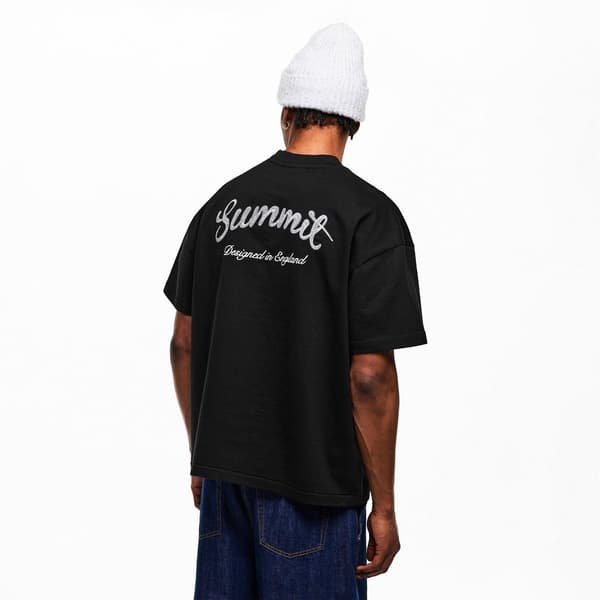 Summit Herr T-shirt med sömdetaljer och oversized passform L Svart Black L