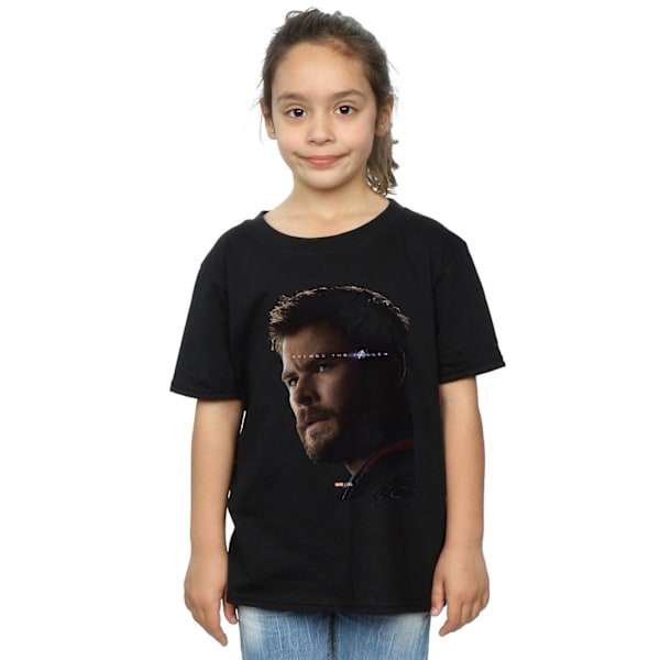 Marvel Girls Avengers Endgame Avenge The Fallen Thor Bomull T-S Black 7-8 Years