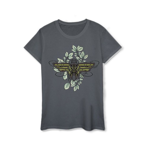 DC Comics Dam/Kvinnor Wonder Woman Butterfly Logo Bomull T-shirt Dark Heather Grey M