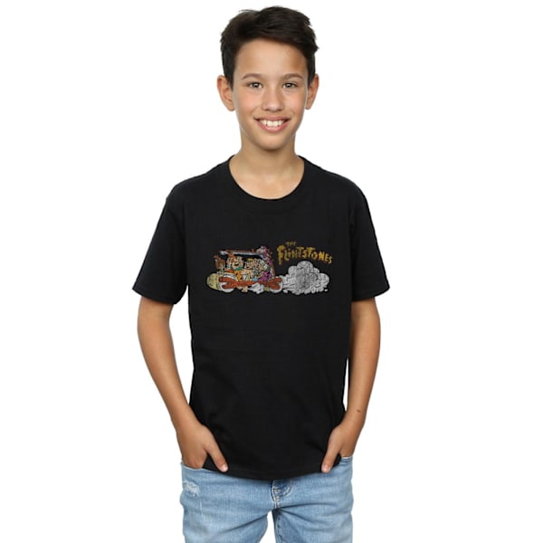 The Flintstones Boys Family Car Distressed T-Shirt 9-11 år B Black 9-11 Years